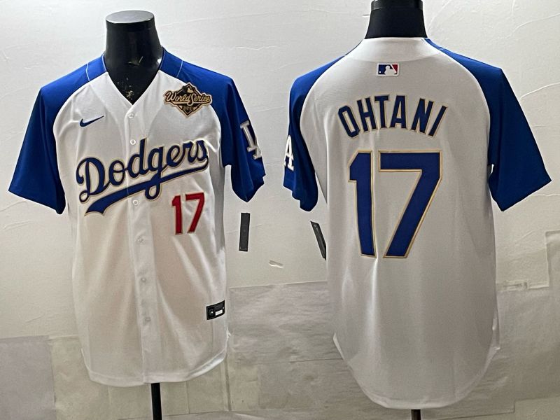 Men Los Angeles Dodgers #17 Ohtani White Gold 2026 Nike Game MLB Jersey 008->los angeles dodgers->MLB Jersey